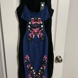 Just Cavalli Black and Blue Sleeveless Dress